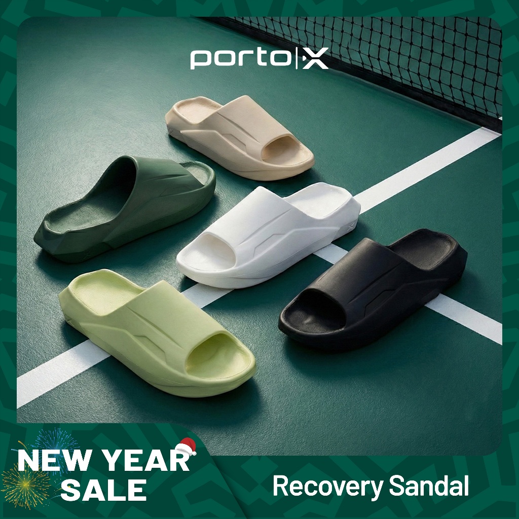 Porto X Sandals - Ludwig Sendal Recovery Plantar Slip on Eva Premium Anti Slip Empuk