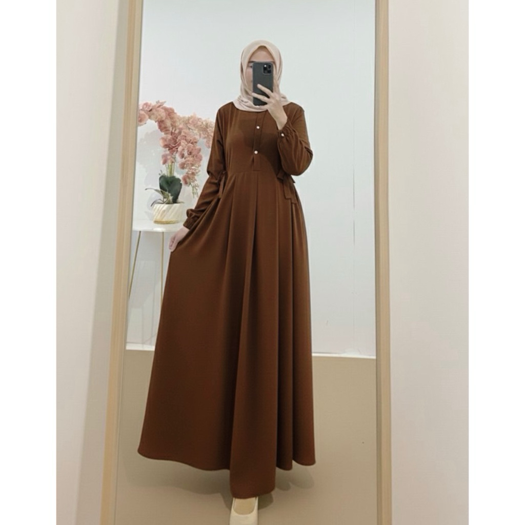 Gamis Rayon Simple Elegan Tali Pinggang