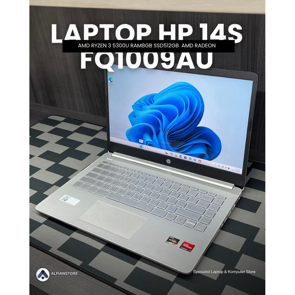 LAPTOP HP 14S FQ1009AU AMD RYZEN 3 5300U RAM8GB SSD512GB