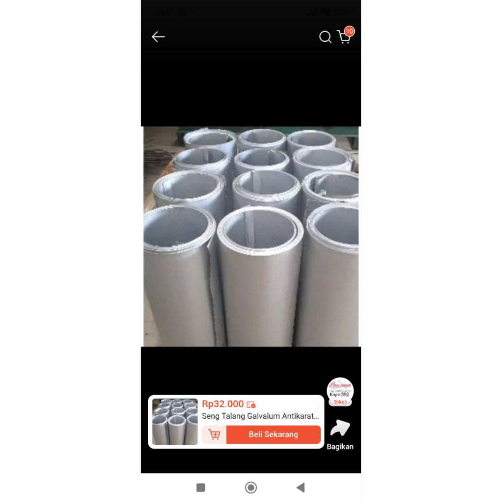 Seng talang Galvalum anti karat lebar 90 tebal 0,40@50mtr