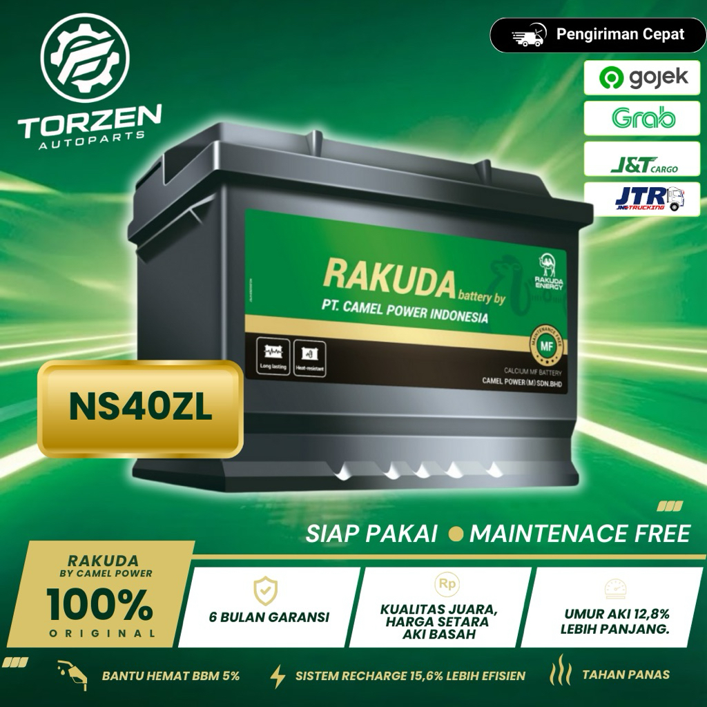 AKI MOBIL KERING SIGRA CALYA - NS40ZL RAKUDA by CAMEL POWER - Aki Kering Mobil Maintenance Free