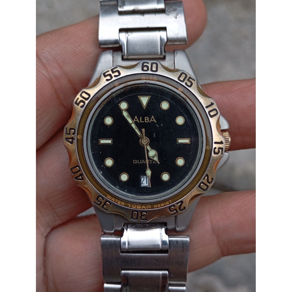 jam tangan Alba by Seiko sporty diver style preloved second original