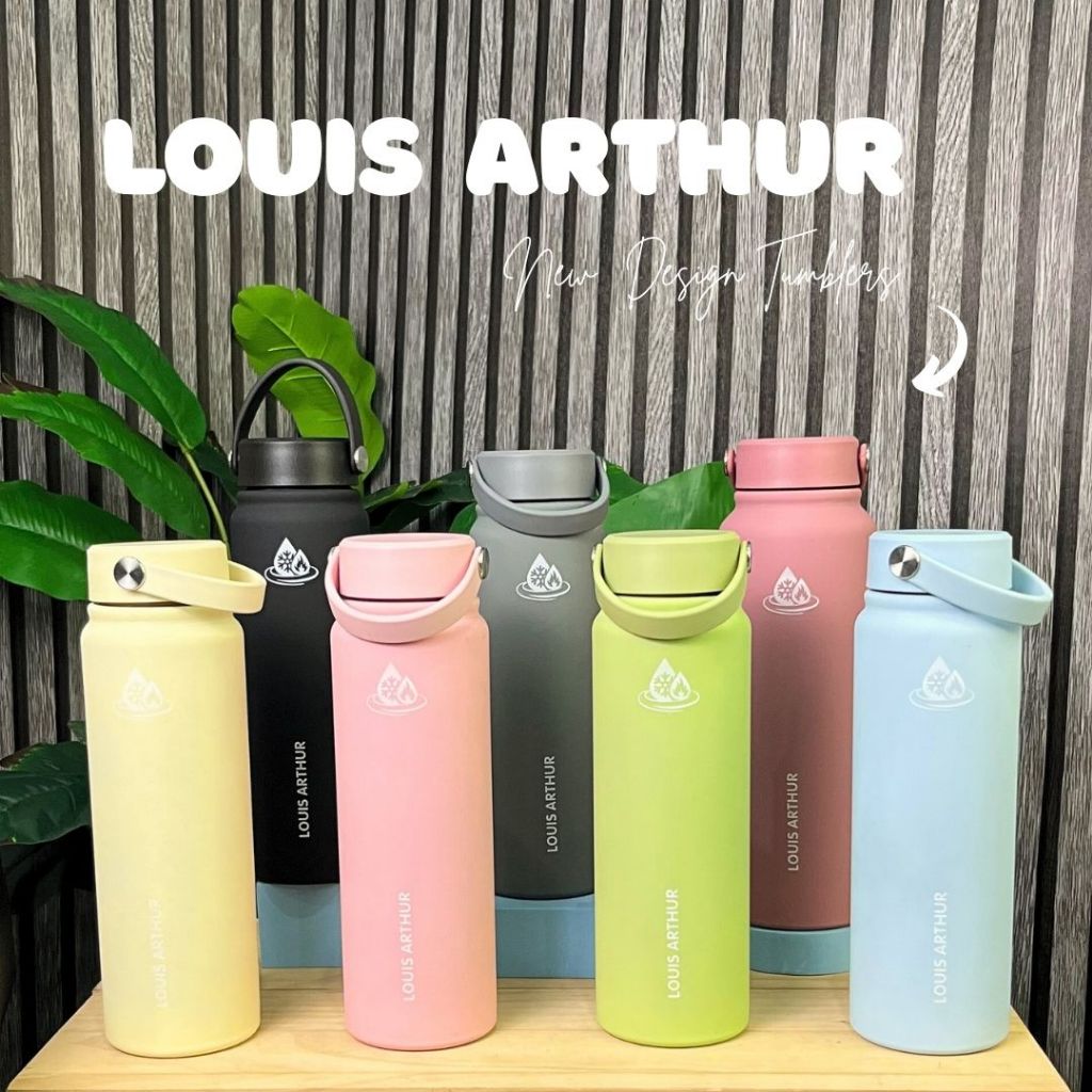 LOUIS 800-1000ML dengan Alas Silikon 304 Stainless Steel Anti Bocor Botol Minum