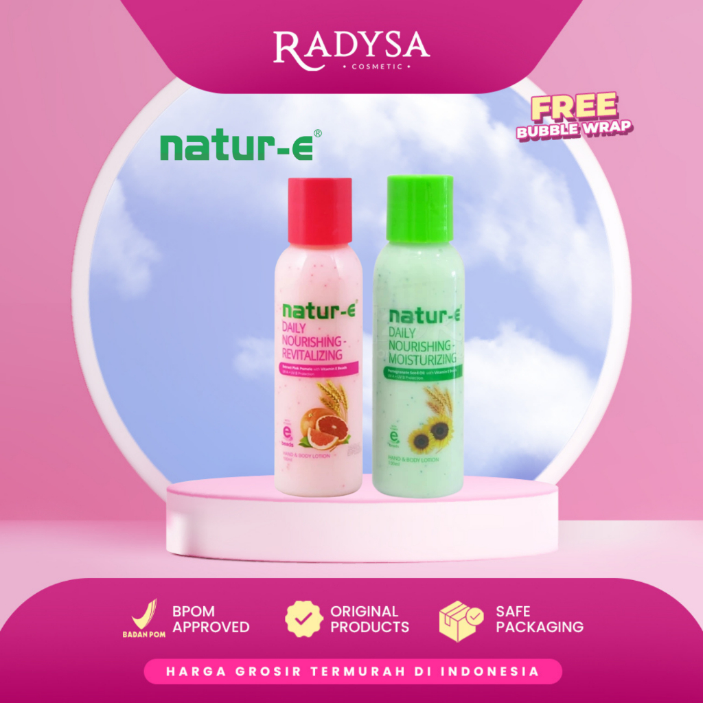 RADYSA - PAKET USAHA [ISI 6 PCS] NATUR-E HandBody Lotion - Hand Body Serum Natur-E Pink Hijau