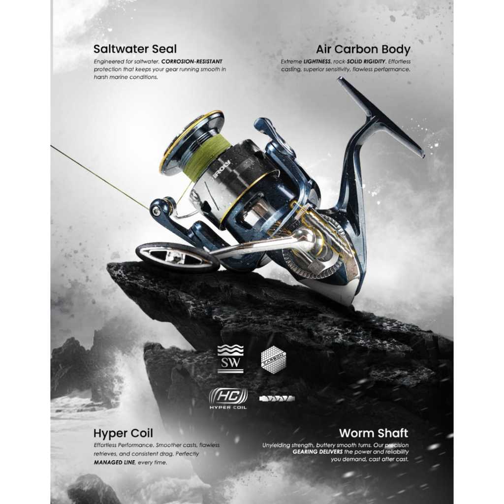 Reel Iroly NAUTILUS Carbon Wormshaft POWER HANDLE