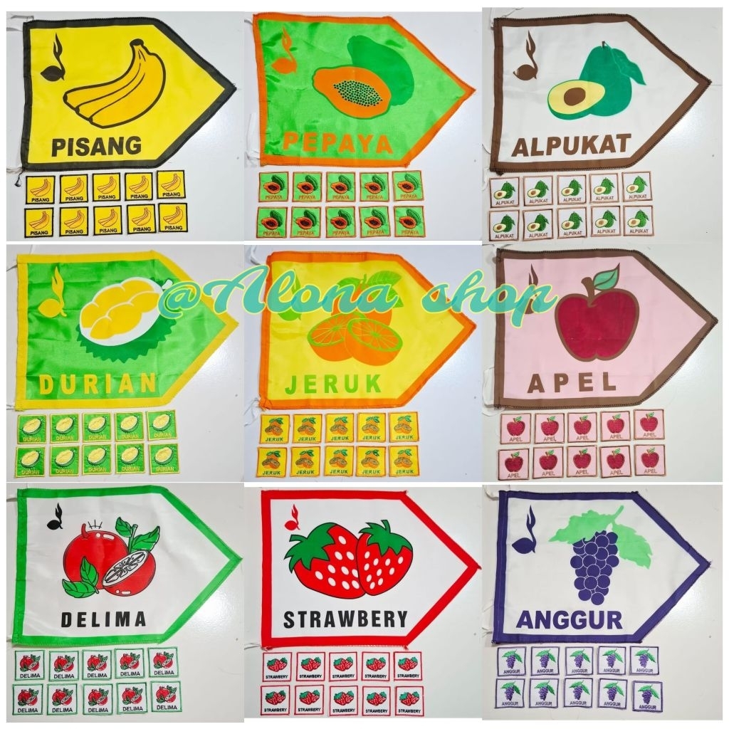 ( 1 Peket = 1 Bendera Regu + 10 Bet Regu ) Regu Pramuka Warna Nama Buah Buahan