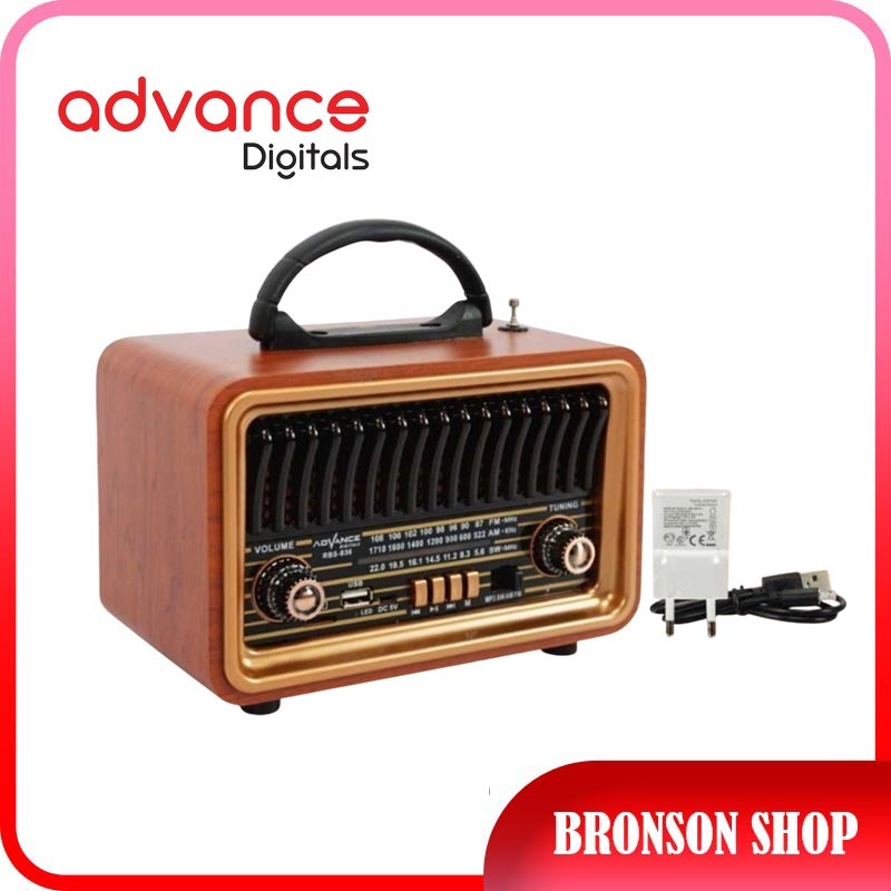 ADVANCE SPEAKER PORTABLE RADIO KLASIK BLUETOOTH FM/AM/SW RBS-836 - ASLI ADVANCE