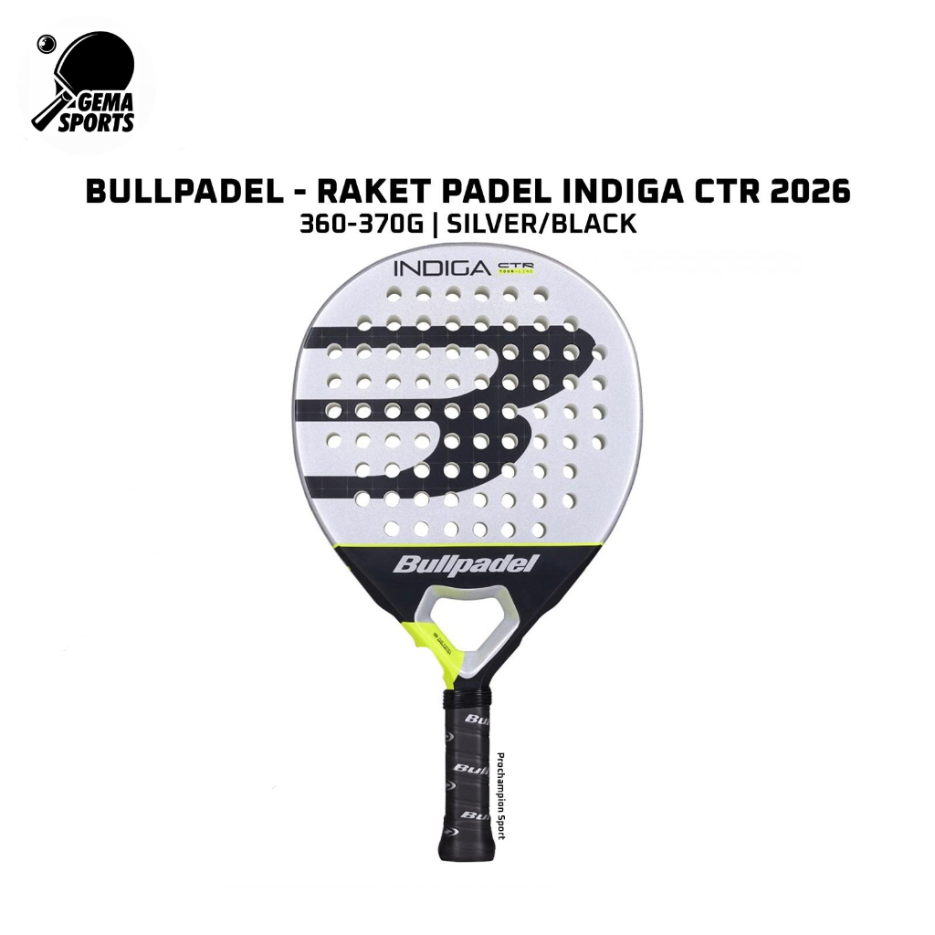 Raket Padel BULLPADEL Indiga CTR 2026 360-370G Silver Black
