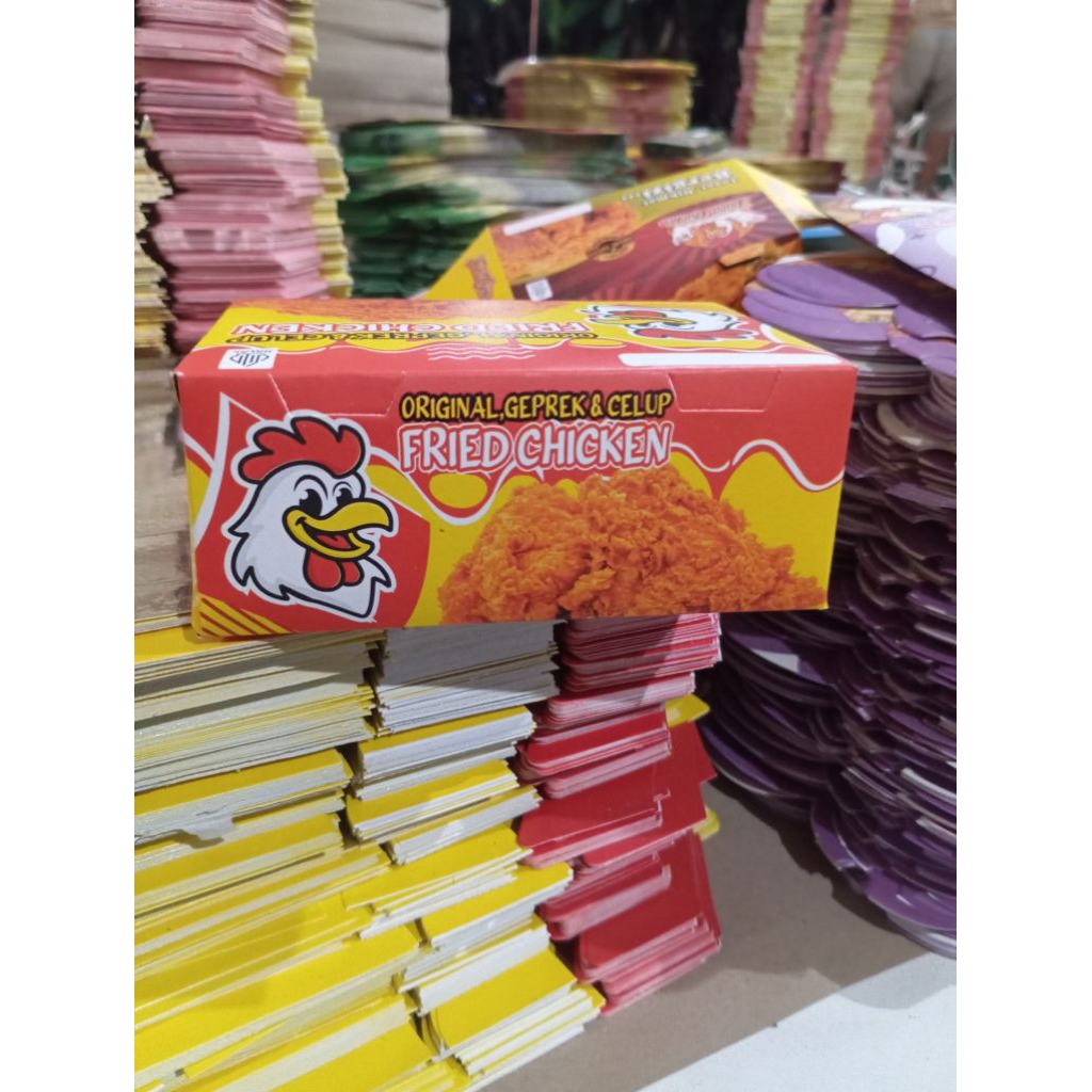 promo box fried chicken/ kardus ayam geprek/ box ayam geprek