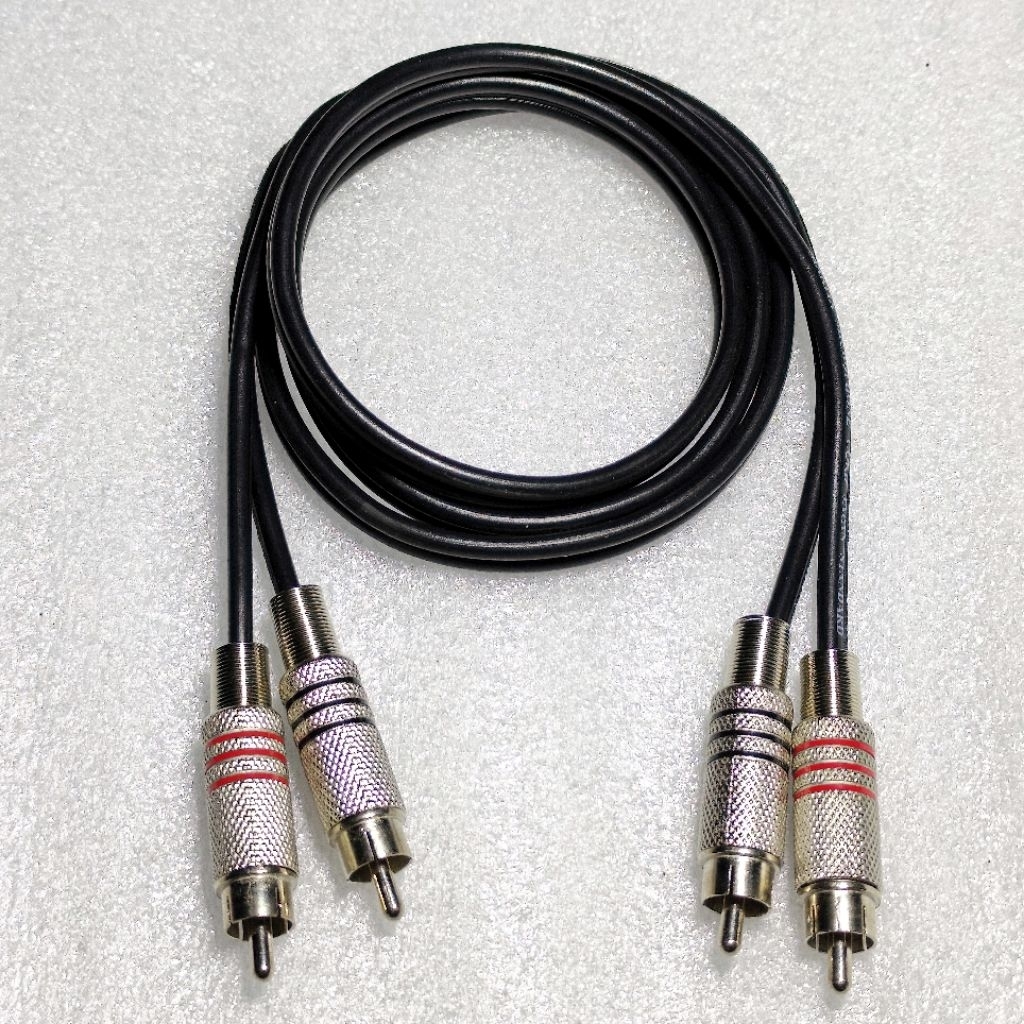Kabel Input Dobel 2-2 Jek RCA Besi To Jek RCA Besi Panjang 1 Meter