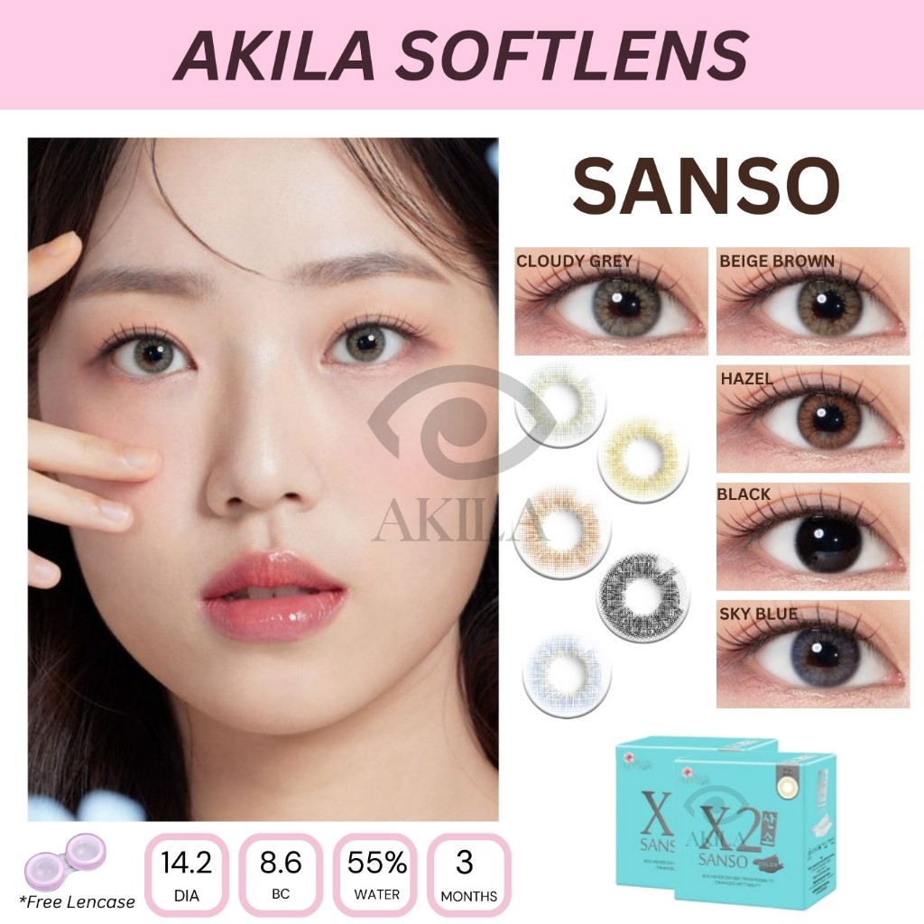 SOFTLENS X2 SANSO BLUE (NORMAL & MINUS -0.50 s/d -6.00) SILICONE HYDROGEL 14.5MM / Softlen Soflens