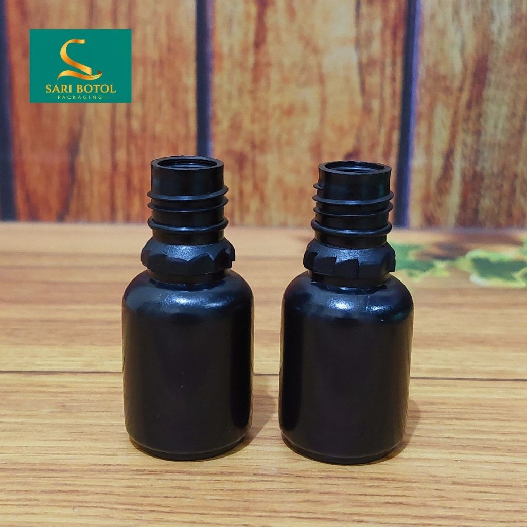 BOTOL TETES 10ML HITAM TANPA TUTUP (BOTOL SAJA)