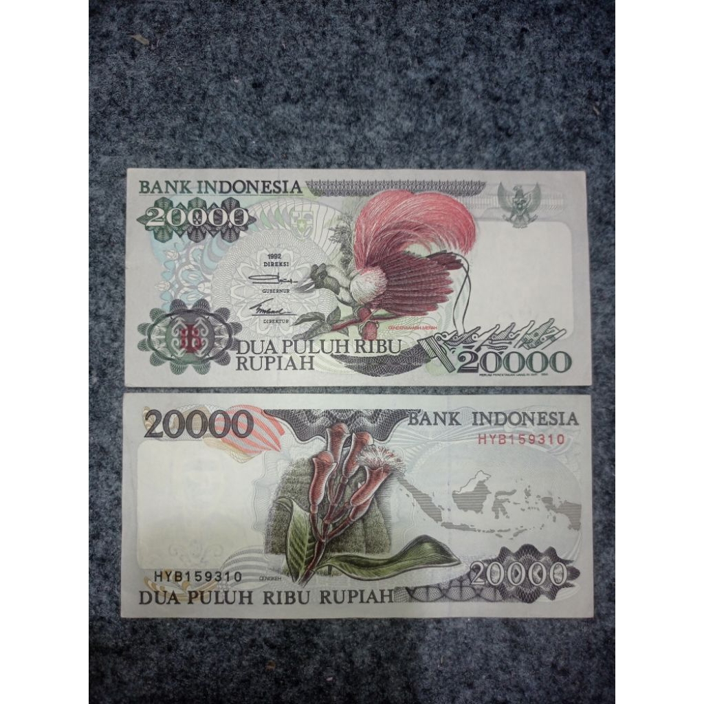 uang kertas kuno 20000 cendrawasih