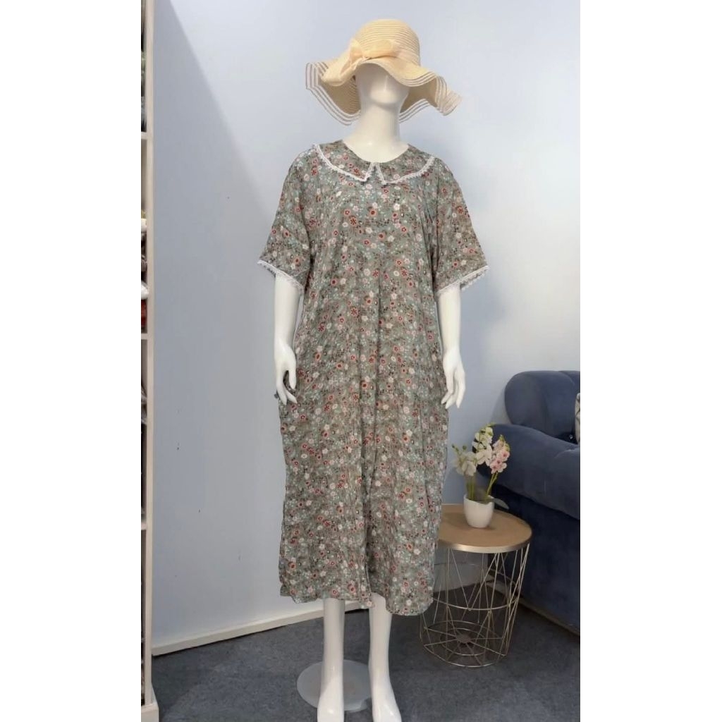 Daster Camelia, daster kerah renda, daster renda, daster rayon