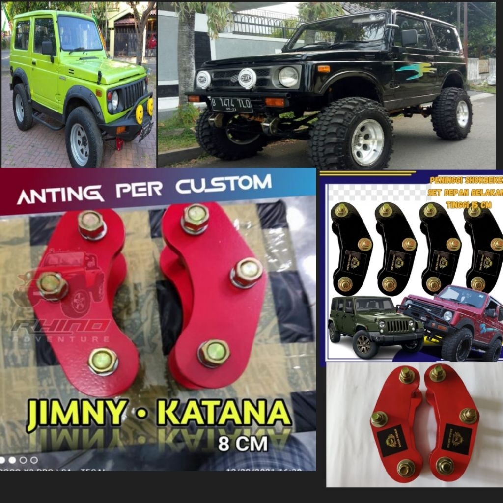 PENINGGI PER/ANTING PER DAUN MOBIL KATANA DAN JIMMY fulset depan belakang