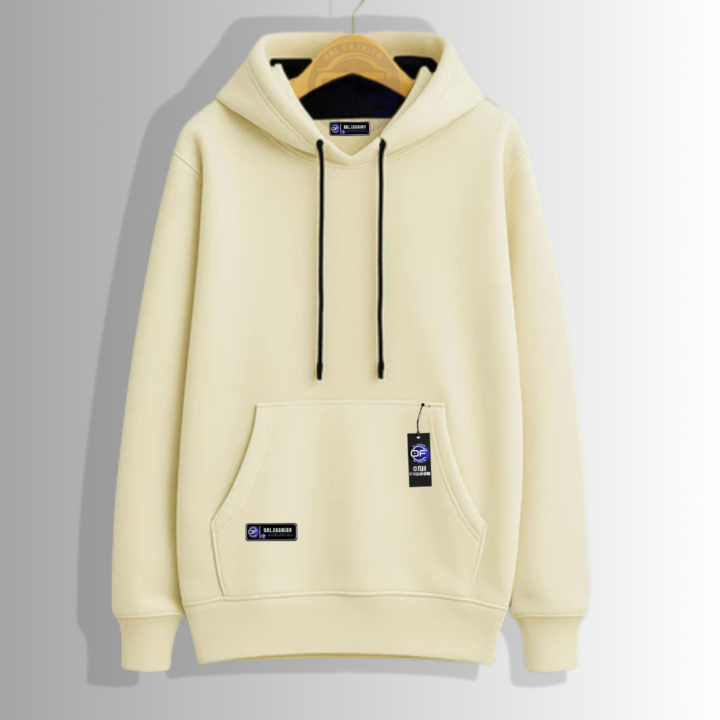 Sweater Polos Pria Distro Warna Cream Hodie Cowok Aesthetic Hoodie Oversize Polos Brand Oni Fashion 