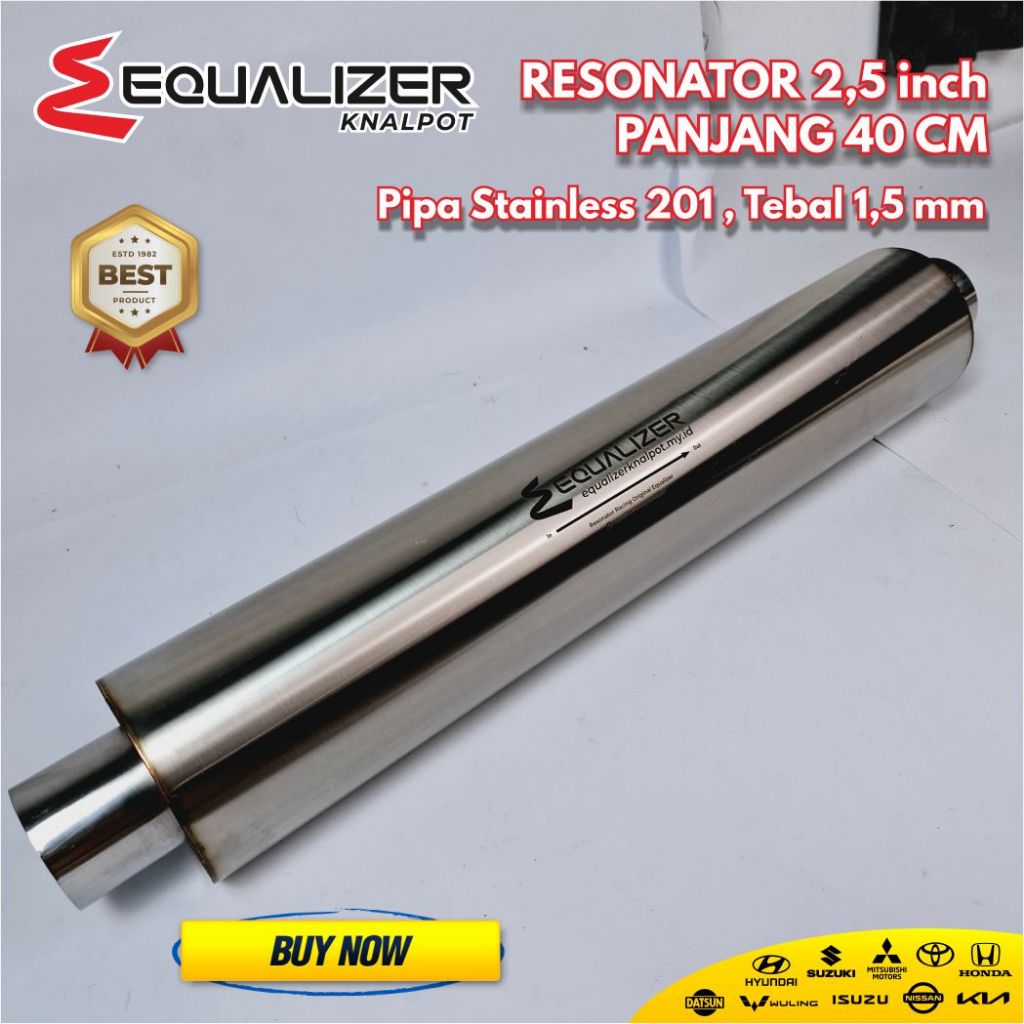 Resonator Knalpot Mobil Diesel Manual Matic 2,5 inch panjang 40 CM Pajero Bass Fortuner Innova Rebor