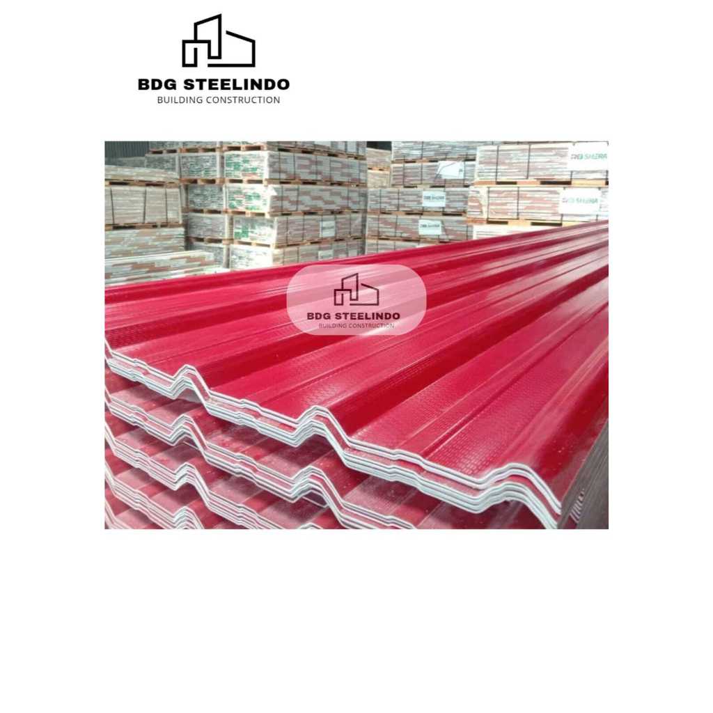 Atap Stonelite / Kanopi UpVc asa Spandek Warna Merah Hitam