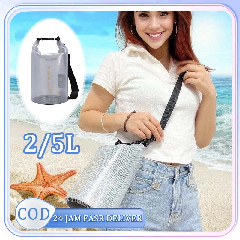 2/5 Liter Tas Waterproof Anti Air Mancing Dry Bag Consina Dry Bag Anti Air Transparan