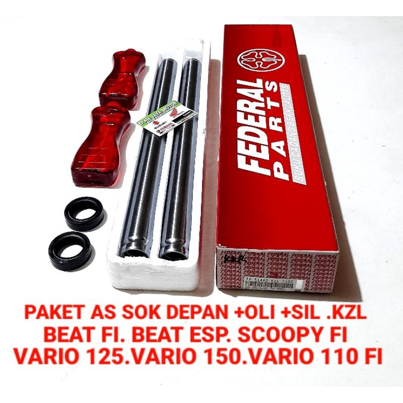 (Federal) Paket As Shock Breaker Depan KZL Federal + Oli Sok + Sil Sok Honda  Beat fi Vario 125 150
