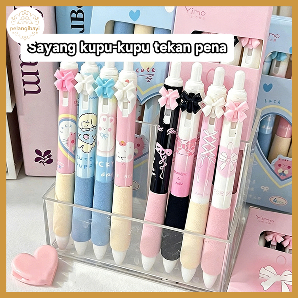 Pulpen Aesthetic Gel Pen 0.5mm Korea Pena Cepat Kering Lucu Dan Unik Bulpen Pink School Stuff Bulpoi