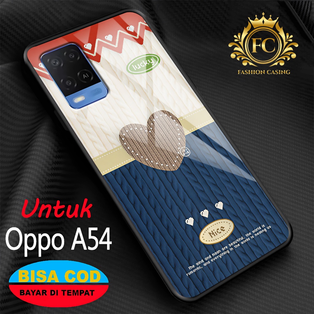 Casing Kaca Kilau Untuk OPPO A54 TERBARU - SoftCase Kaca Glossy Cassing kilau Glass Pelindung Hp Aks