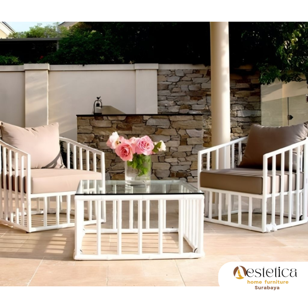 SET KURSI TERAS ALUMUNIUM By Aestetica Furniture Surabaya