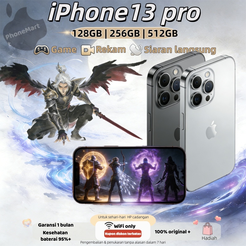 Apple iPhone 13 Pro Indonesia Ready Stock, iP13 Pro 128/256/512GB, Second