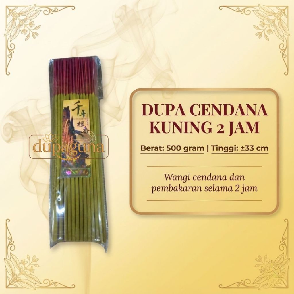 Hio /Dupa Cendana Warna Kuning 2 Jam