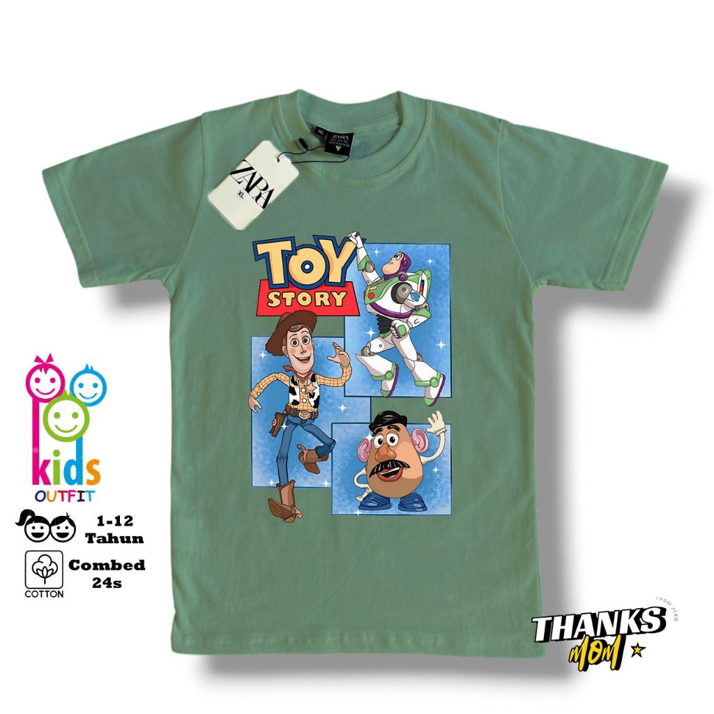 T-Shirt/Kaos Anak Zara Karakter Toy Story 2