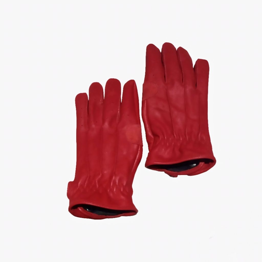 Gloves motor kulit merah Raja Gloves91 || Sarung tangan motor kulit merah model elegan