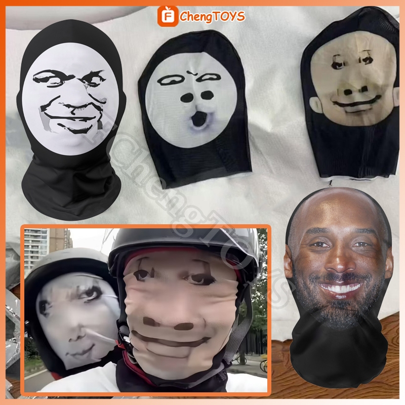 FChengTOYS Lucu Topeng 3D One Piece Topeng Kain Full Print Ugly Face Masker Bermain Peran Topeng Mot