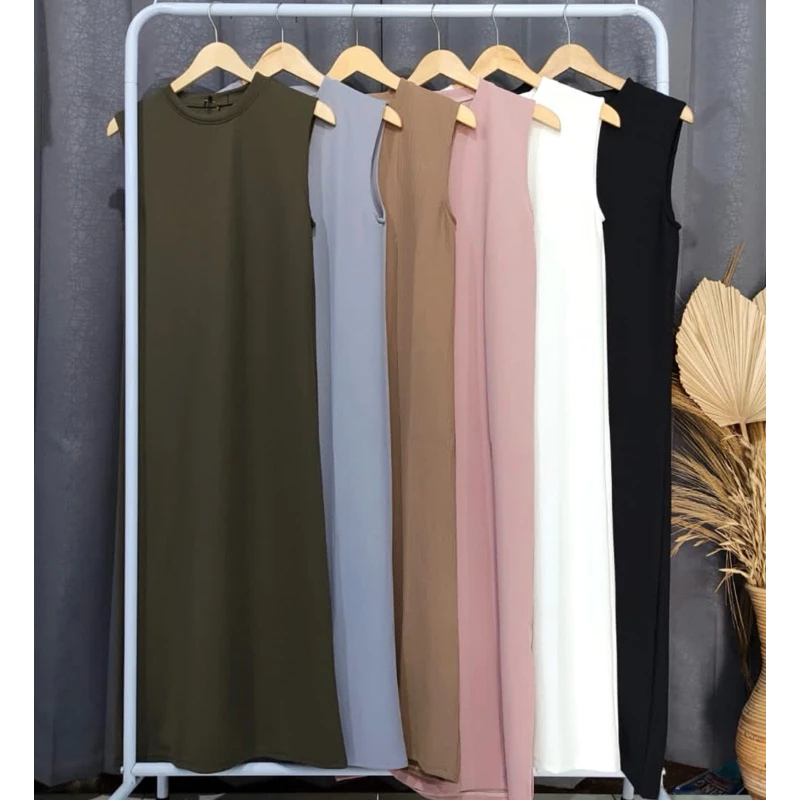 INNER DRESS KNIT PREMIUM - INNER DRESS RAJUT TANPA LENGAN - INNER DRESS RAJUT SPAN