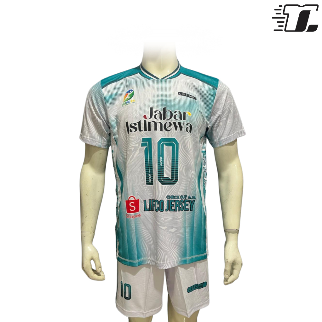 Jersey Olahraga Volly Pria Lifco Jawa Barat Istimewa Putih Tosca Series  – Bahan Premium Olympus, Ny