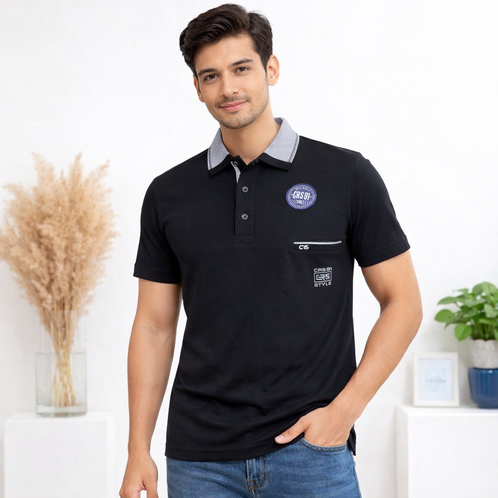 Kaos Krah Kombinasi Lengan Pendek XXL Merk CRS 91