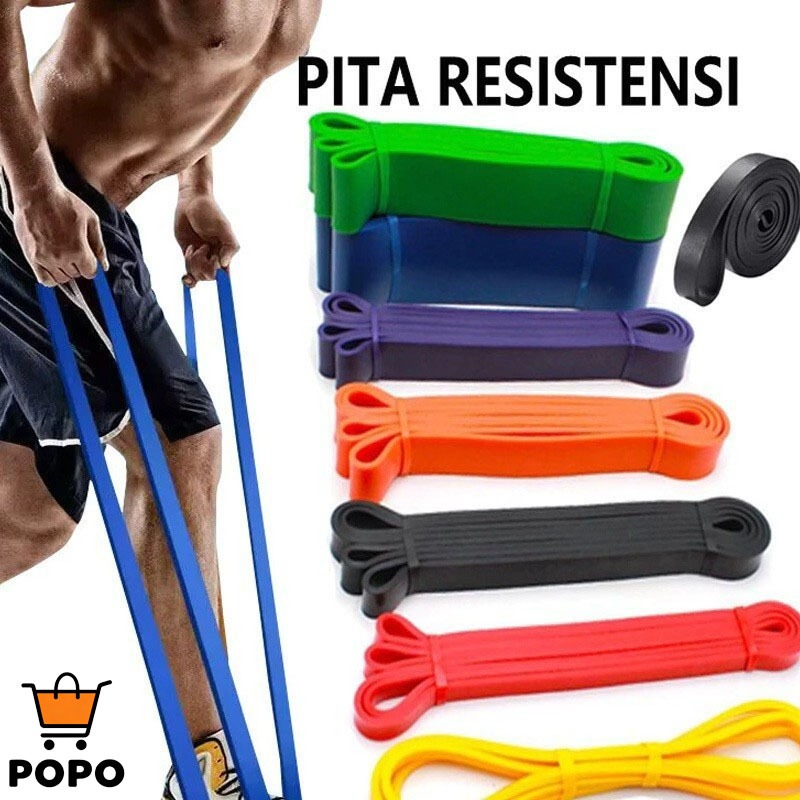 Long Resistance Bands/ Karet Fitness & Gym Latex/ Resistance Bands/ Alat Olahraga Serbaguna/ Alat Gy