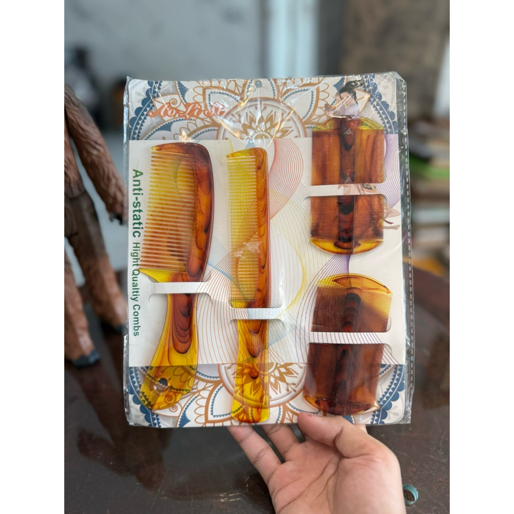 satu set sisir rambut plastik anti-statis