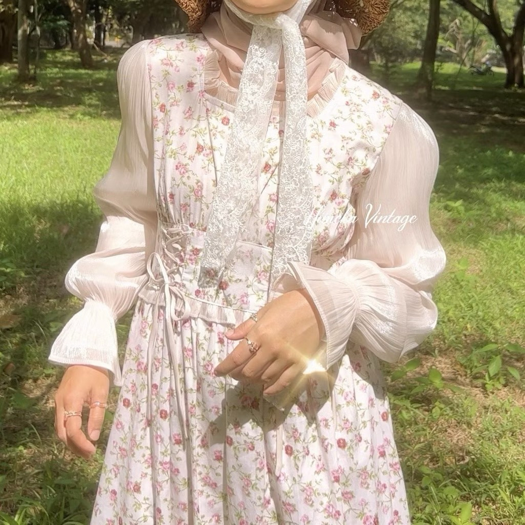 HELIA DRESS [preloved] | Himeka Vintage | Cottagecore Coquette Dress