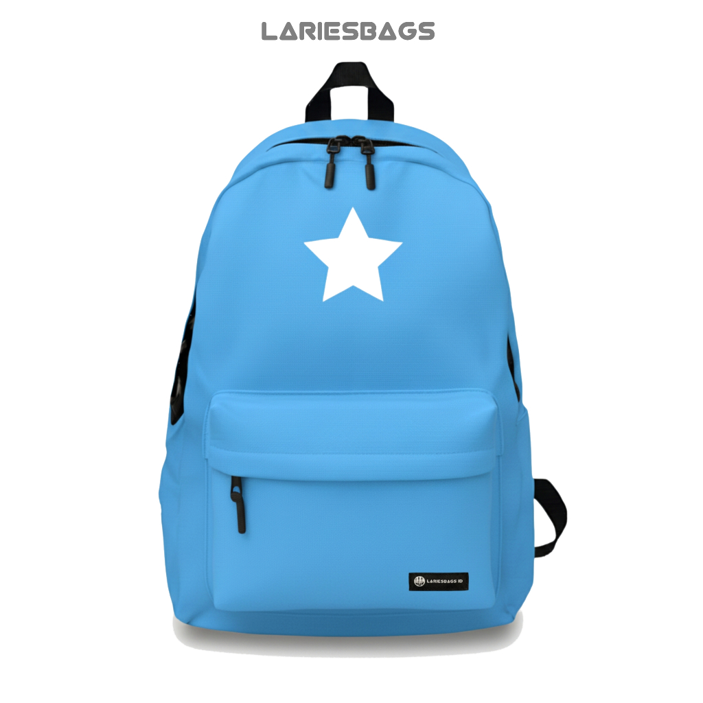 LARIESBAGS - Tas Ransel Backpack Biru Langit Bintang Pria Wanita Sekolah Kuliah Kerja Cordura