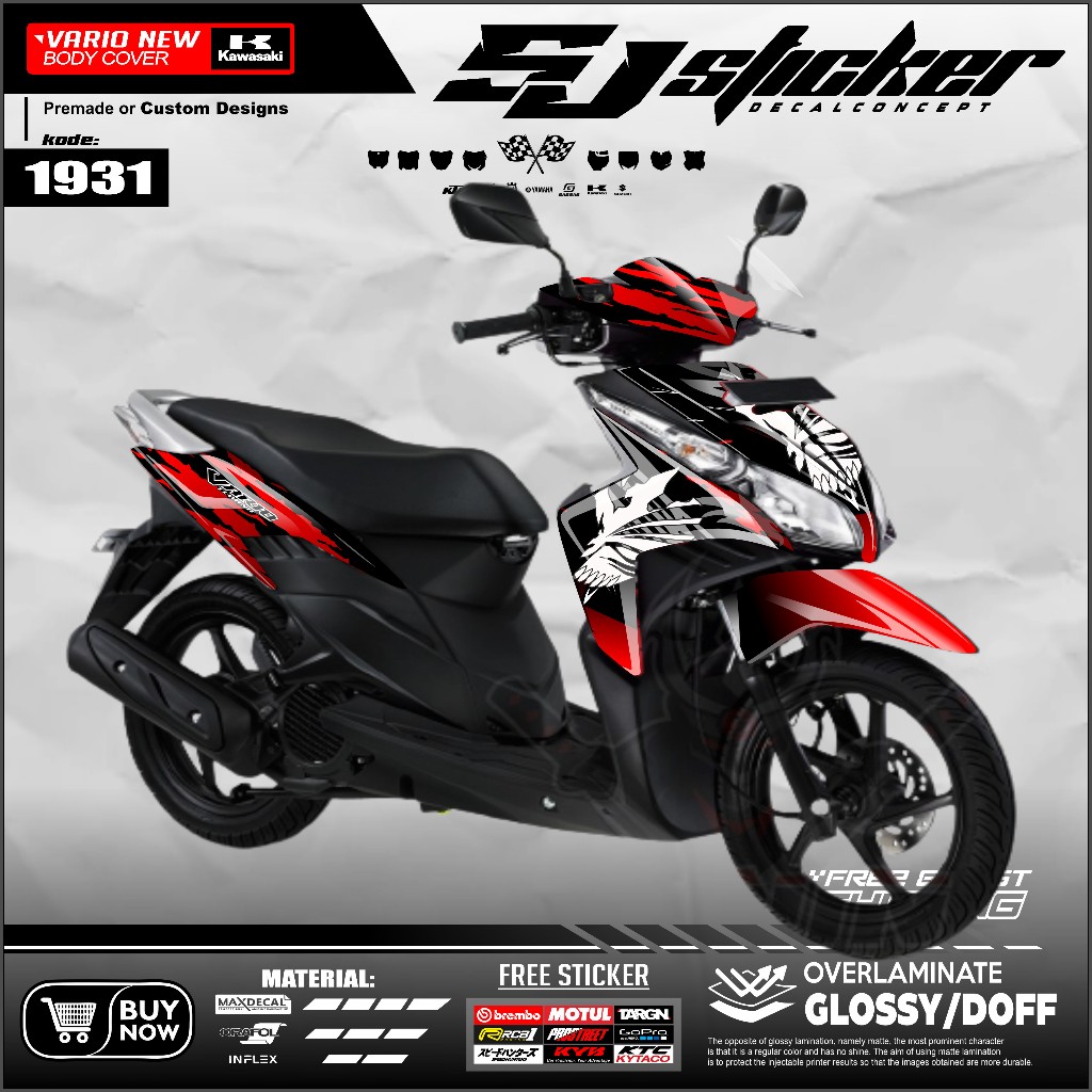 1931 sticker decal motor aksesoris motor vario techno 110 fullbody (cod)