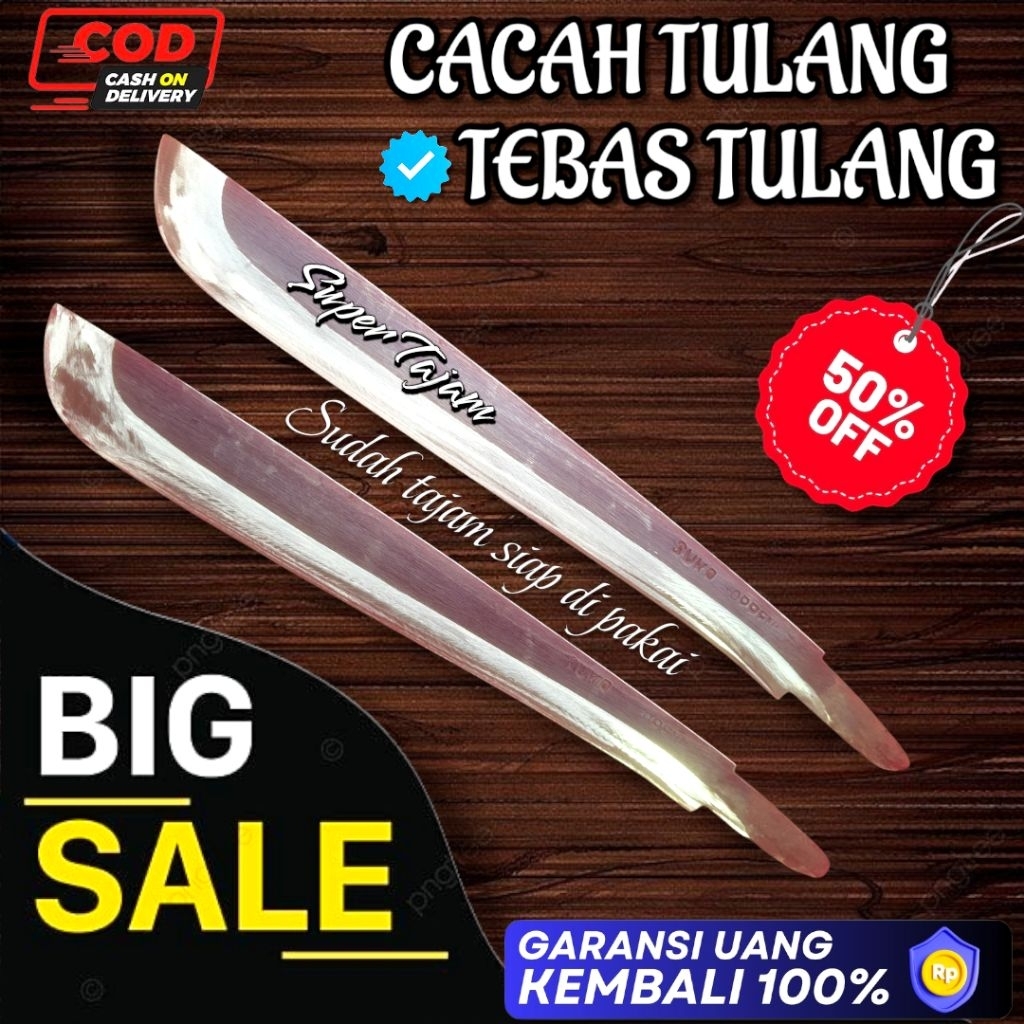 GOLOK MODEL TEBAS TULANG CACAH TULANG PERKAKAS KEBUN TEMPA MANUAL KUAT TAJAM