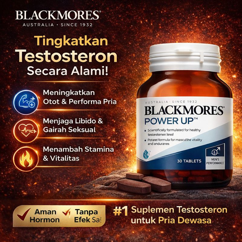 BLACKMORES POWER UP / TESTOSTERONE BOOSTER 30 TABLETS (EXP. 6-2027)