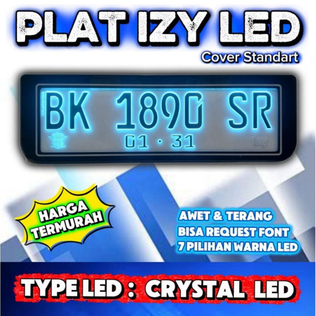 Plat Custom Variasi Izy LED Mirror , Izy LED Crystal