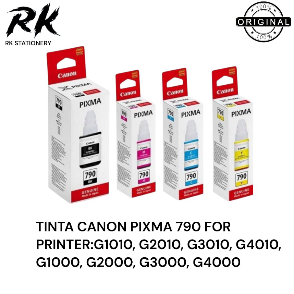 1 SET TINTA CANON PIXMA 790 ORIGINAL FOR PRINTER:G1010 G2010 G3010