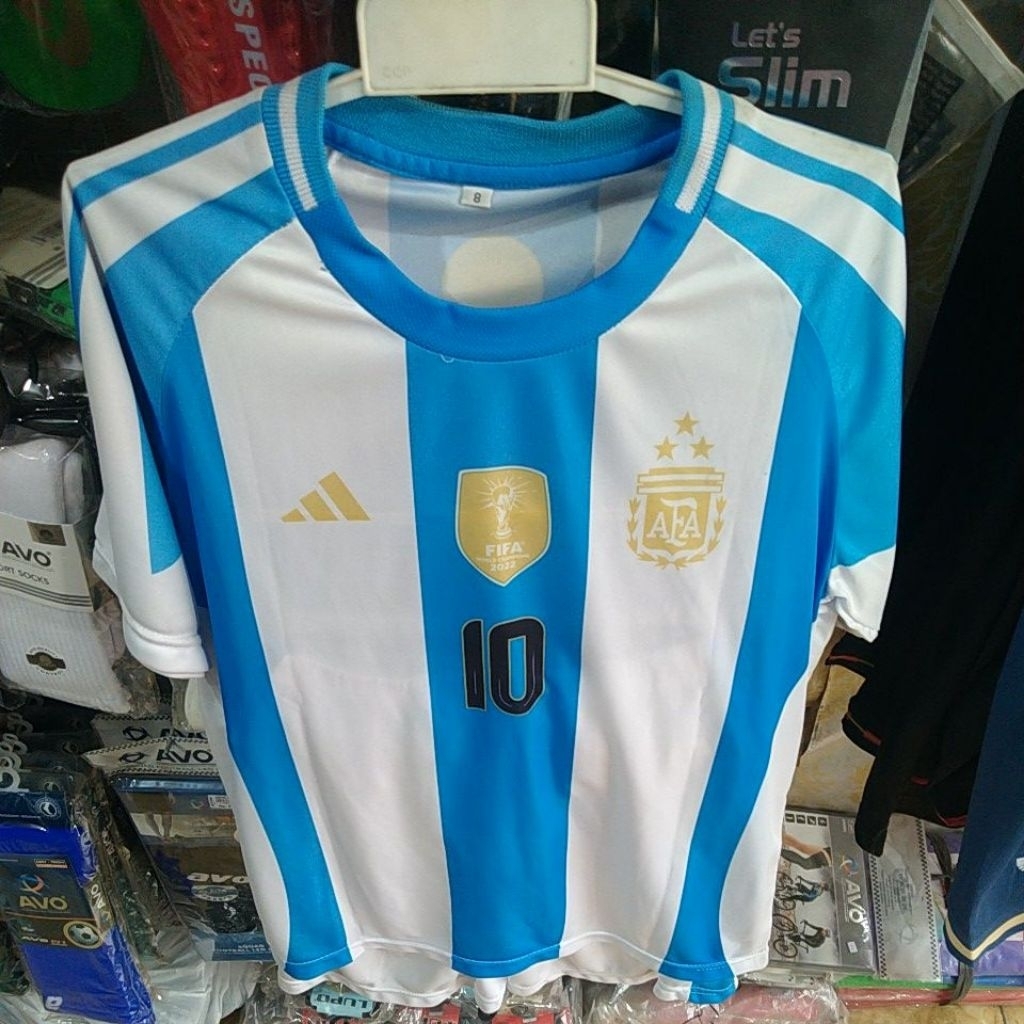 Jersey Argentina Home Kids World Cup 2026 Setelan Bola Anak Argentina