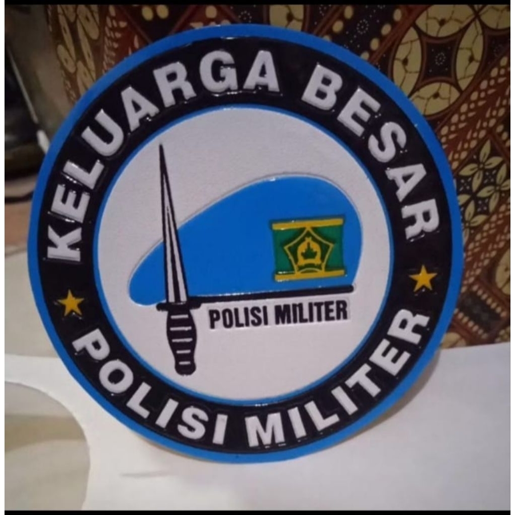 Stiker Embos Timbul Polisi Militer Baret Biru