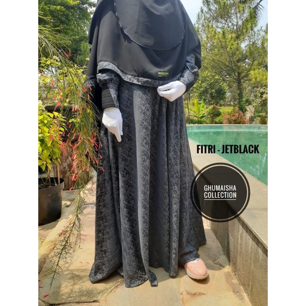GAMIS FITRI  BY GHUMAISHA COLLECTION. / GAMIS MOTIF / GAMIS HITAM