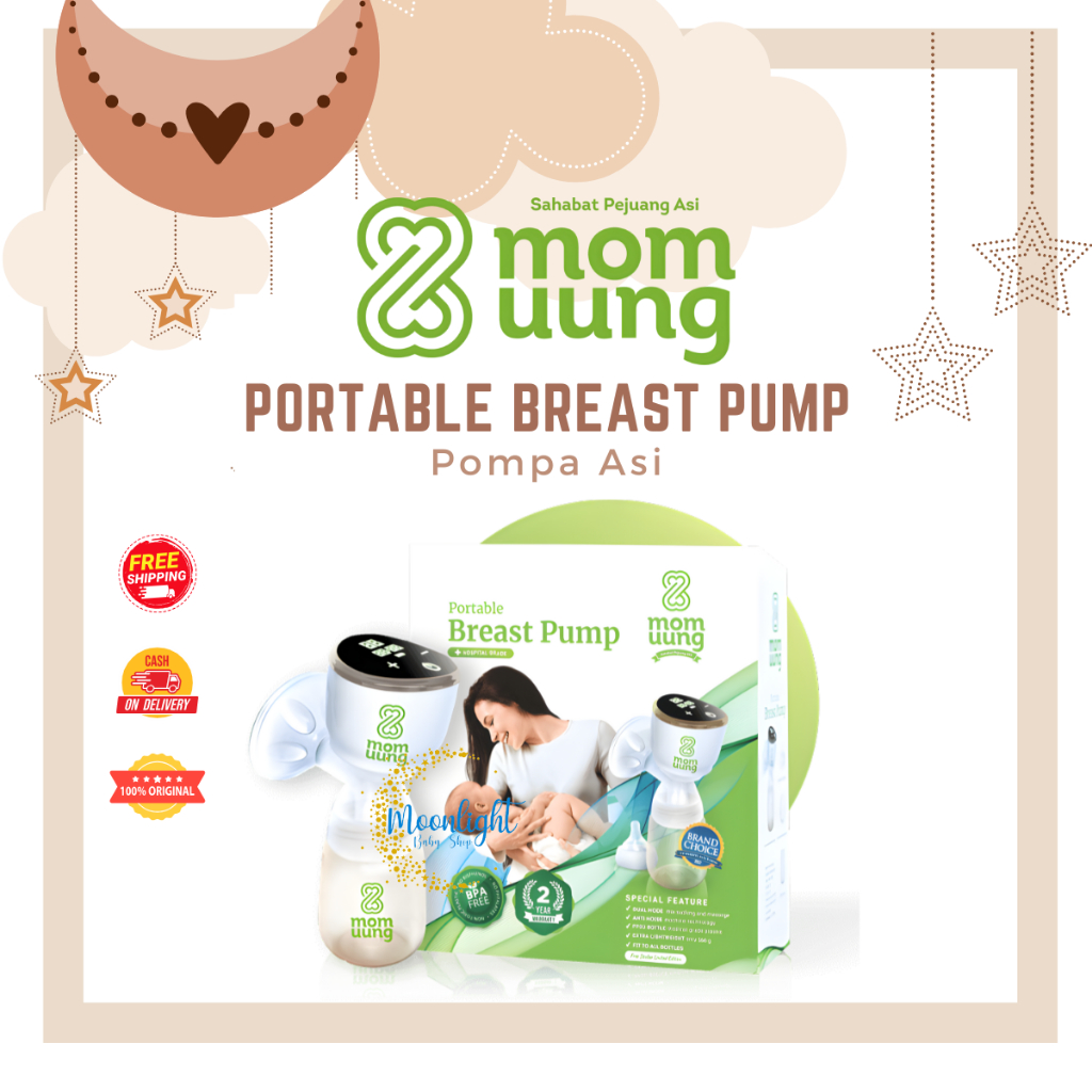 MOM UUNG Breastpump Portable - Pompa Asi Breast Pump Portable Dual Mode Garansi 2 Tahun