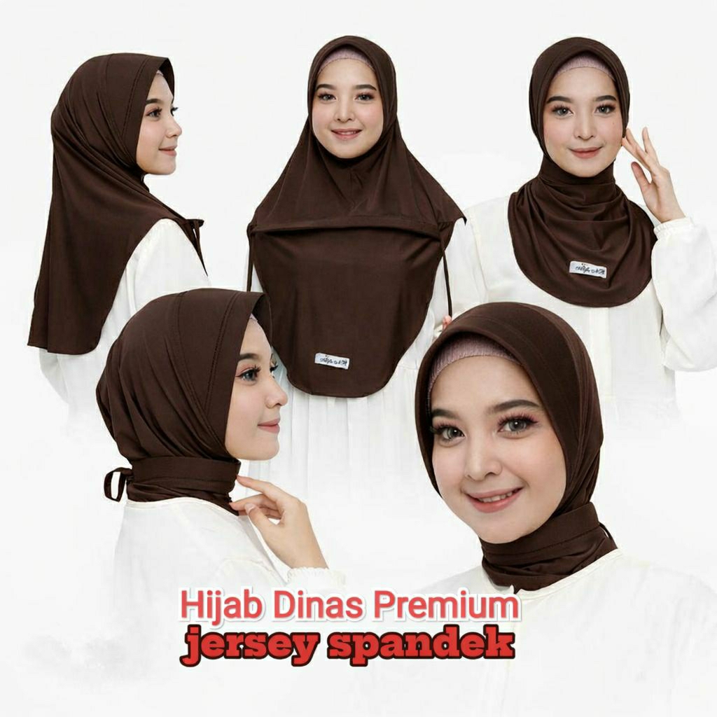 Zoya Balon Kerudung Instan Wanita Dinas Premium Warna coklat