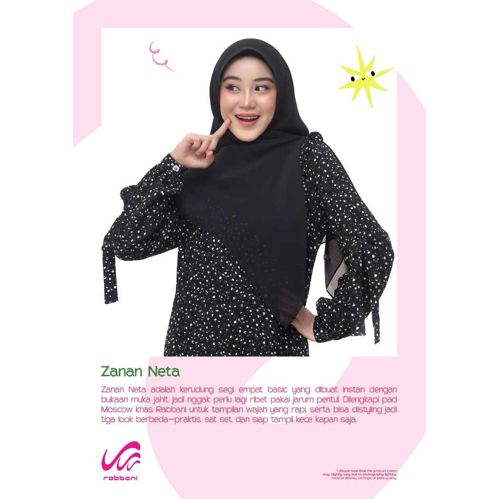 NETA ada pad ROVER tanpa pad KERUDUNG SEGI EMPAT INSTAN